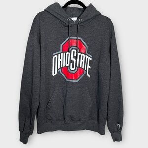 CHAMPION charcoal gray The Ohio State University Hoodie OSU Buckeyes size Large